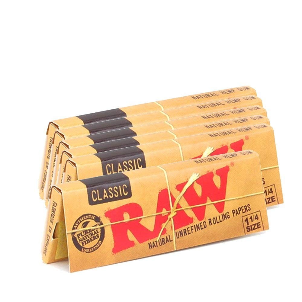 Raw Unrefined Classic 1.25 1 1/4 Size Cigarette 50 Count (Pack of 6), Yellow