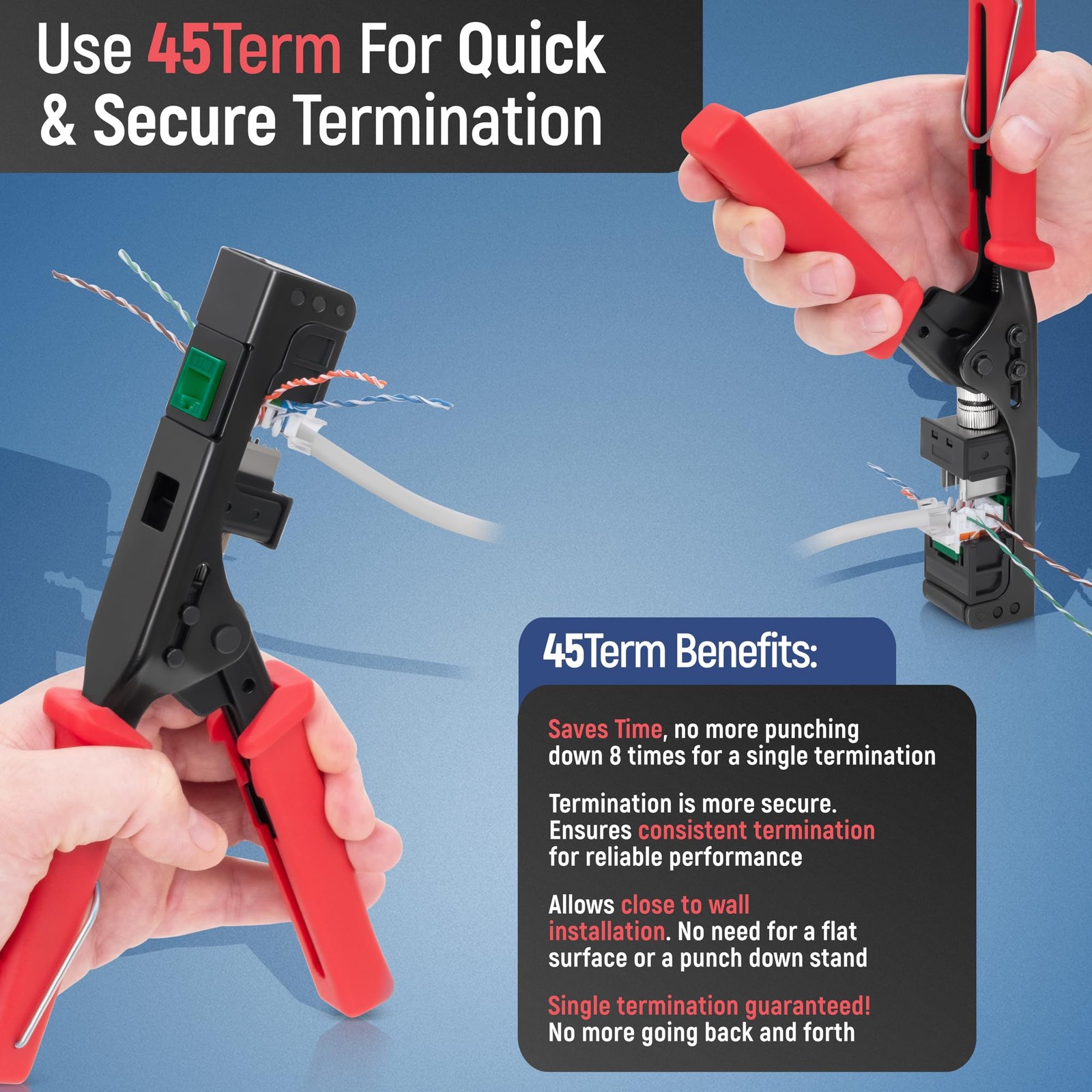 Media Solutions – 45 Angled Speed Termination Keystone Tool Set