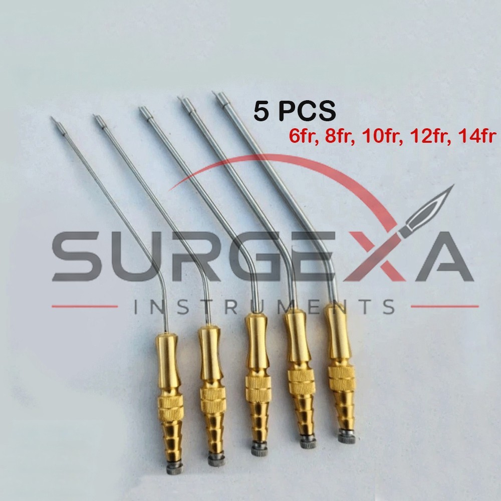 Frazier Suction Tube With Atraumatic Tip 6 To 14FR 5 PCs Set Surgical Instrument