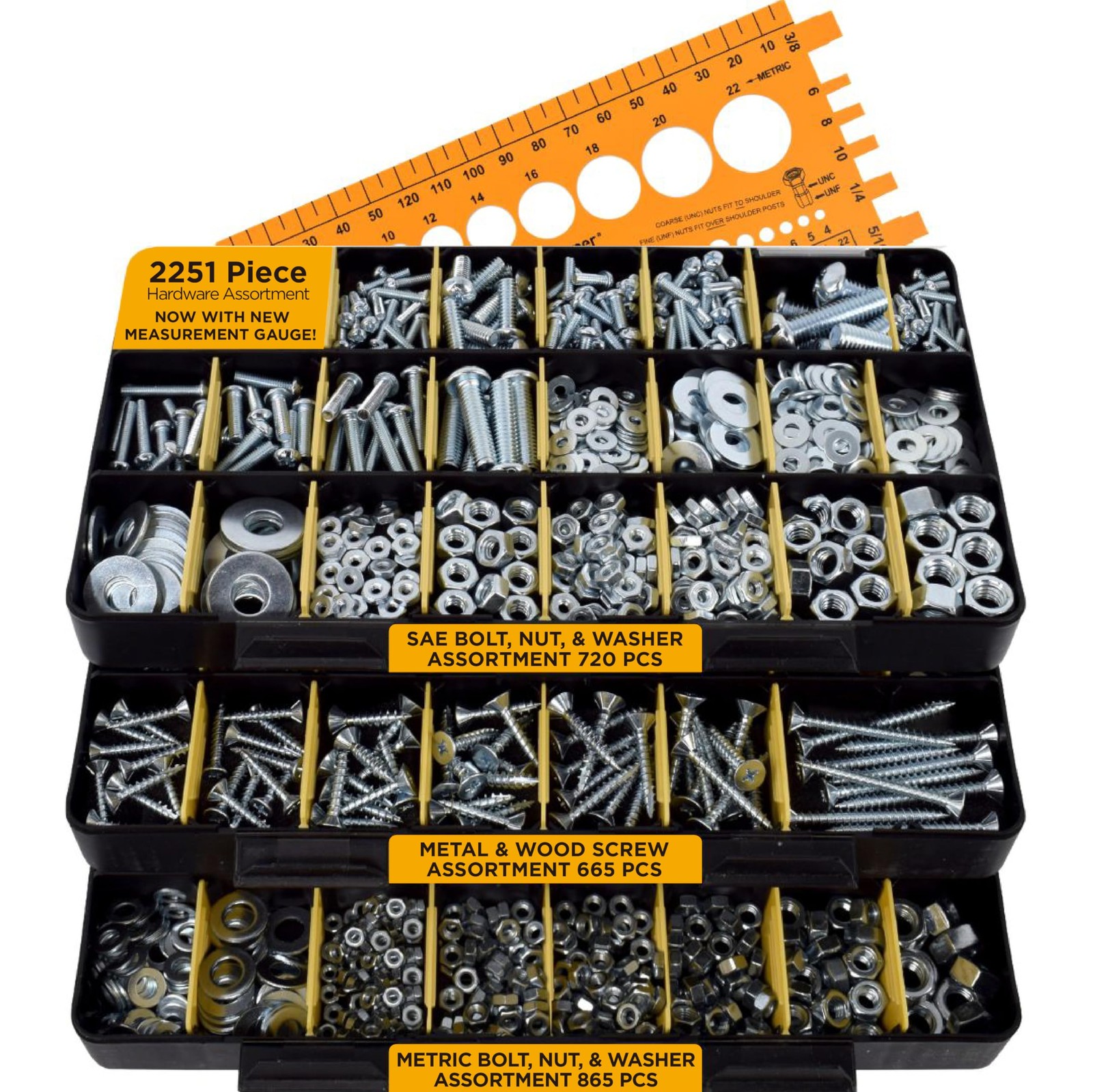 Jackson Palmer 2251PCS Hardware Kit – Bolts, Nuts & Screws Assortment Set Black