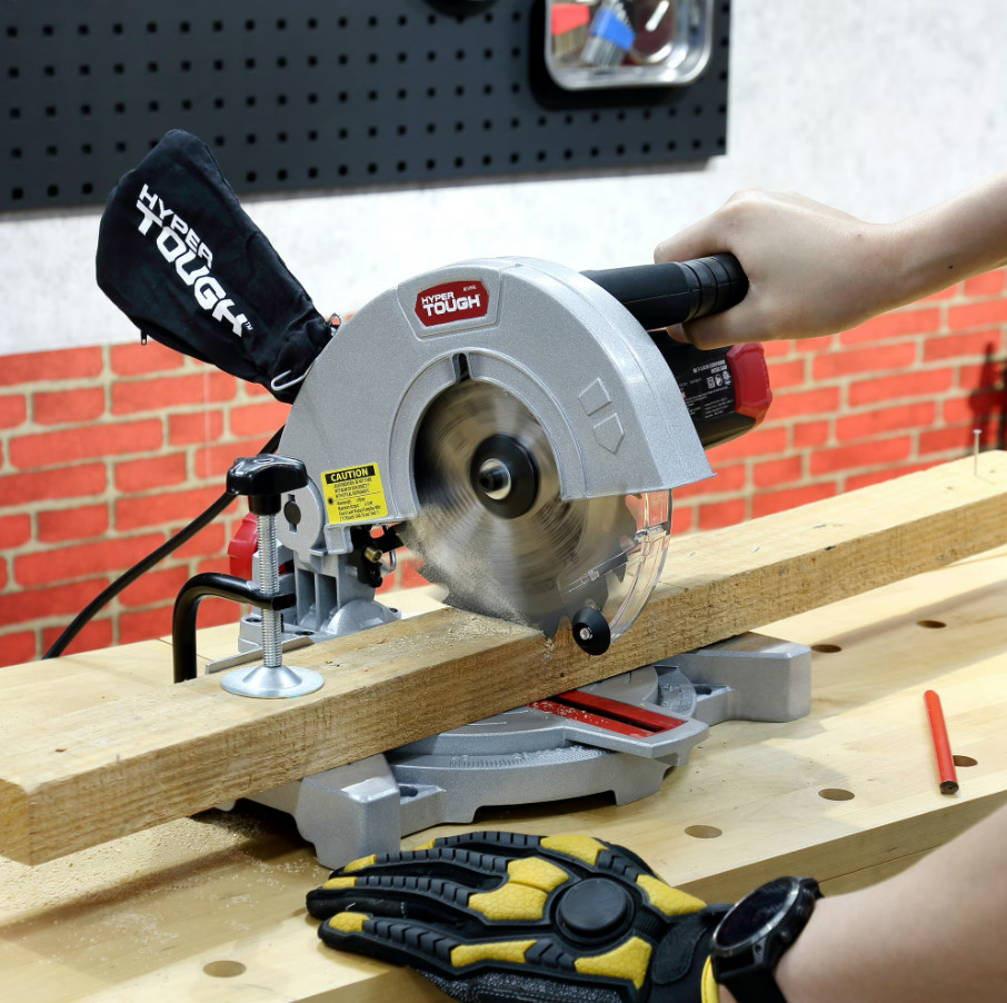 Hyper Tough 9 Amp 7-1/4 inch Corded Compound Miter Saw with Laser Guide, New