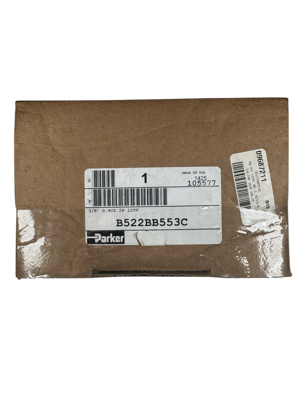 Parker B522BB553C 120VAC 125 PSI 4-Way 2-Position Double Stacking Solenoid Valve