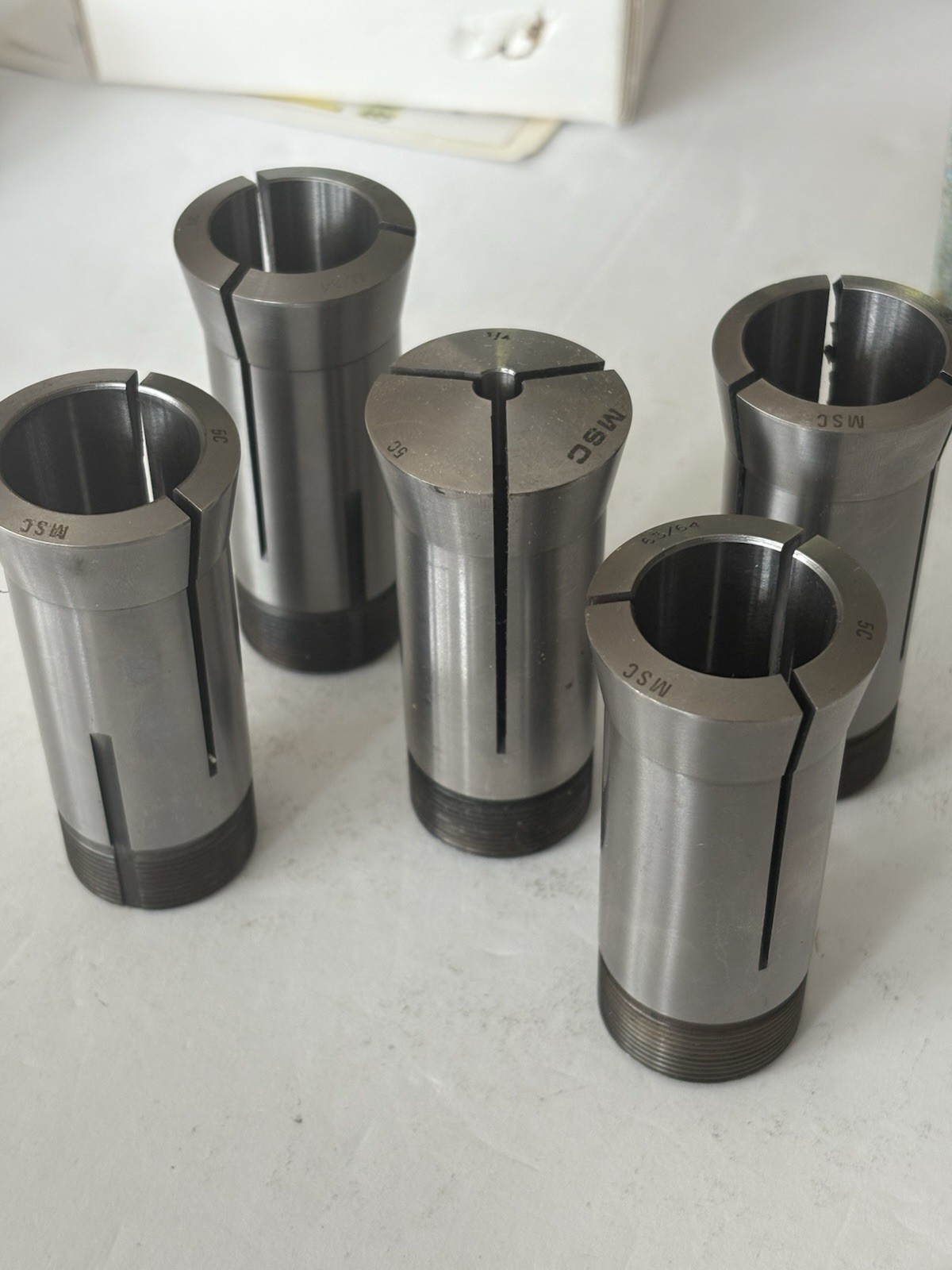 5C Emergency Collets MSC Lot of 5 PCS Machinable Steel Hardinge Compatible NEW!