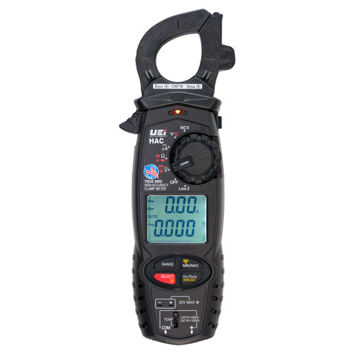 UEi HAC True RMS Clamp Meter – 200A AC, Power Factor, Wireless, K-Type Temp