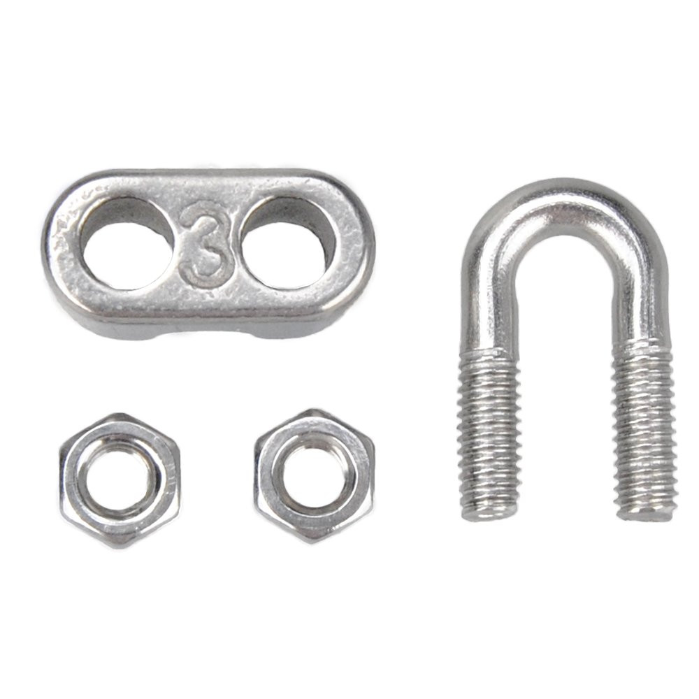 20PCS 1/8 Inches M3 Stainless Steel Wire Rope Cable Clip Clamp