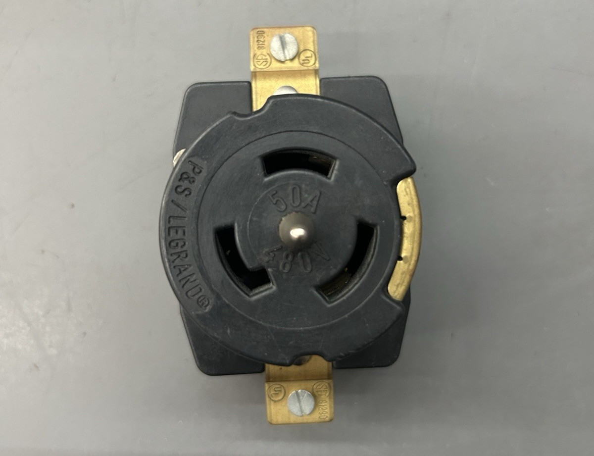 Pass & Seymour Legrand CS8169 50A 480V 3-Phase California Receptacle Surplus New