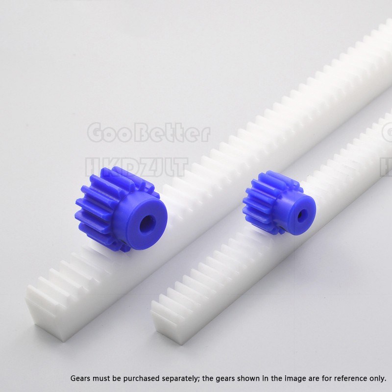 White POM Plastic 0.5 – 2 Mod Spur Gear Racks For CNC Linear Motion Long 300 mm