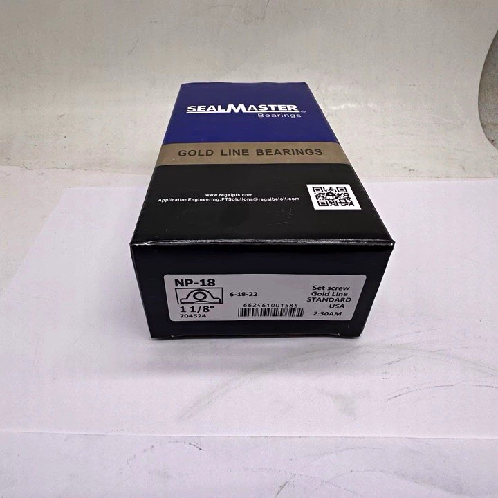 SEALMASTER NP-18 Gold Line Pillow Block LL Bearing 1-1/8″ Bore Cast Iron Ball.
