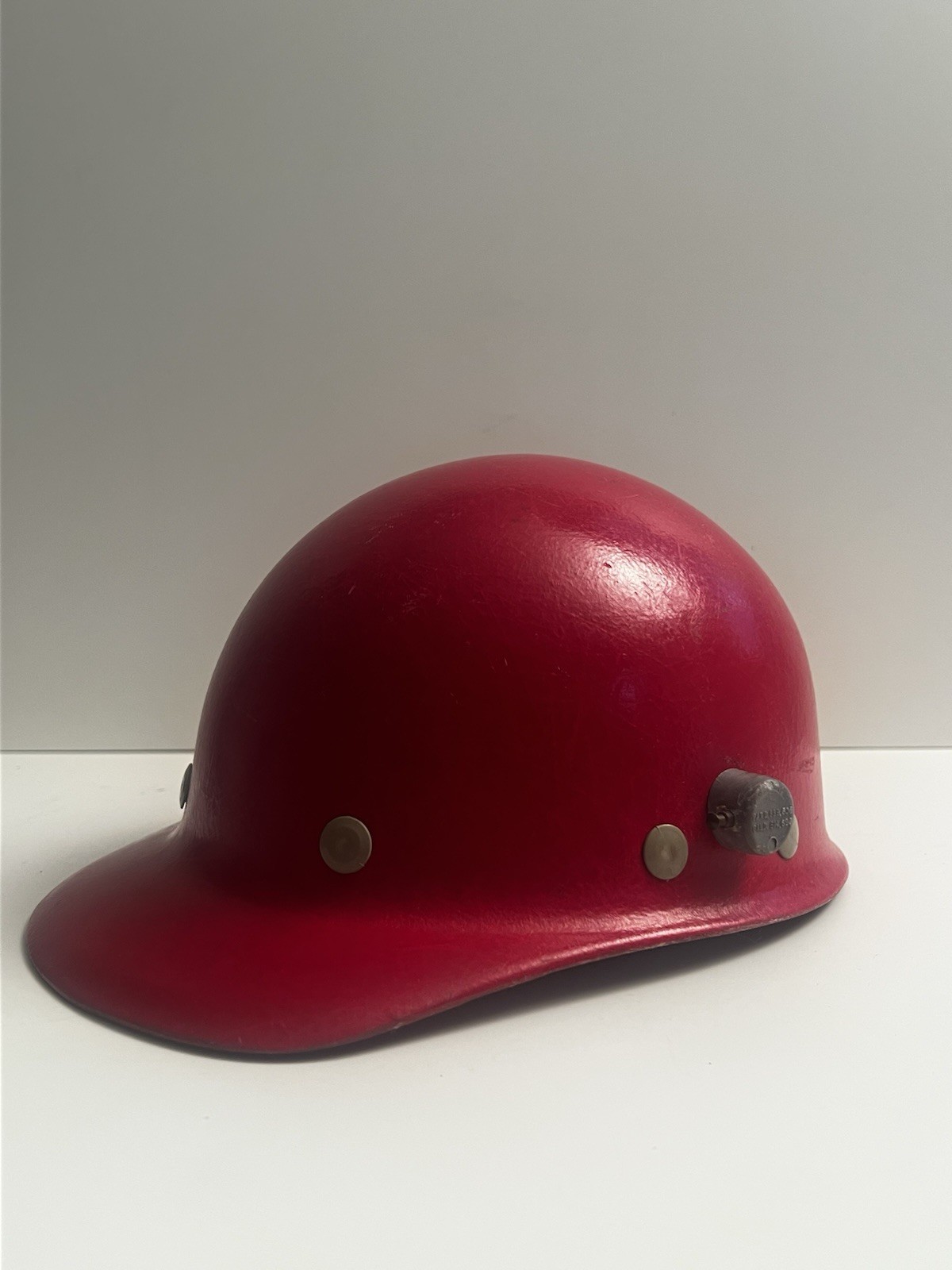 Vintage SuperGlas Fibre Metal Fiberglass Duck Bill Red Hard Hat USA 1980s