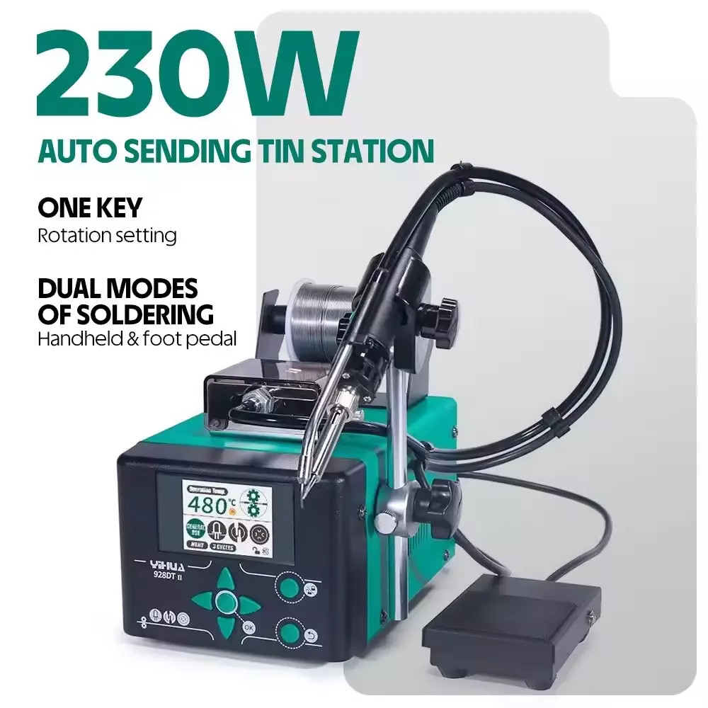 YIHUA 928DT-II 230W Auto Tin Feeder Soldering Station Dual Modes of Soldering