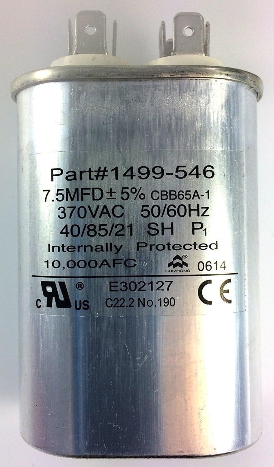 Fan Capacitor for Air Conditioners Rectangular Aluminum Plastic Snap-in Mount