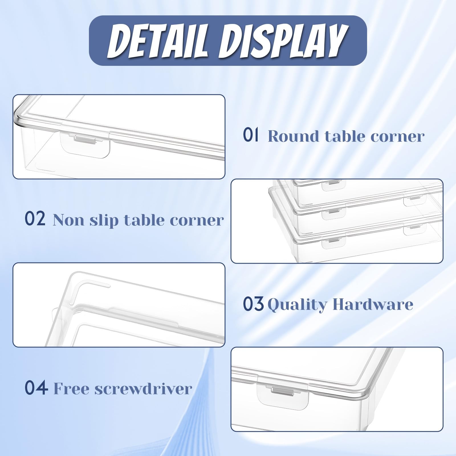 3 Pack Plastic Pencil Case , 9.06×6.69×1.97 Inch Stackable Clear Plastic Stor…