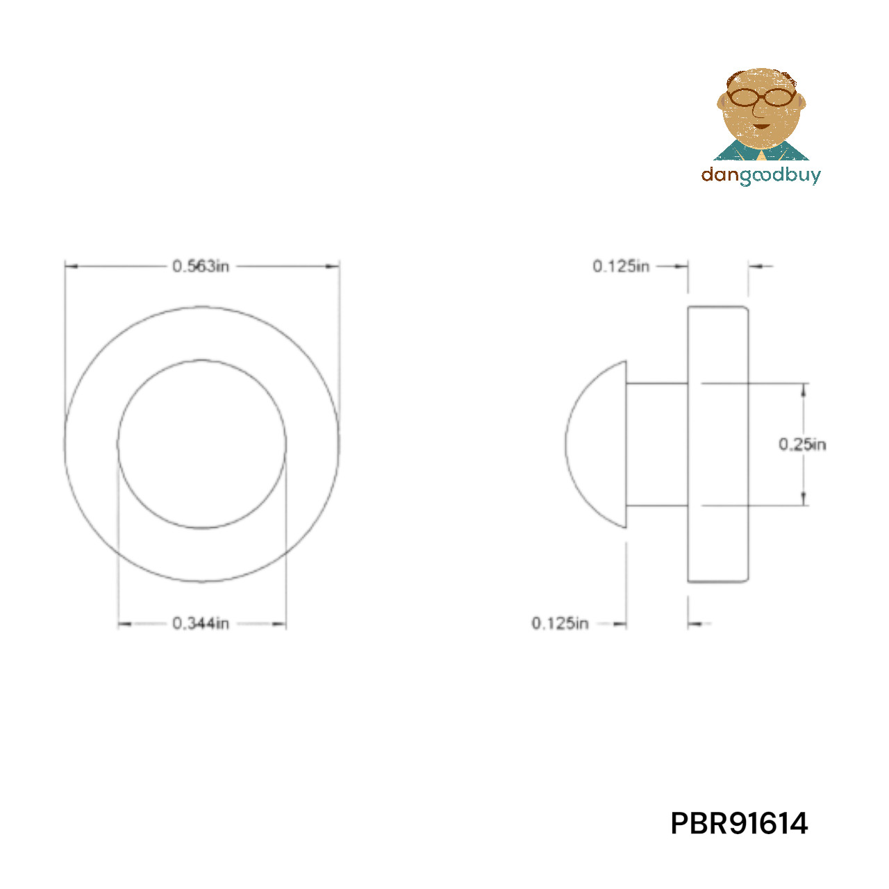 Fits 1/4″ Hole – 9/16″ Diam – 1/8″ Panel Thickness – Push-in Stem Rubber Bumper