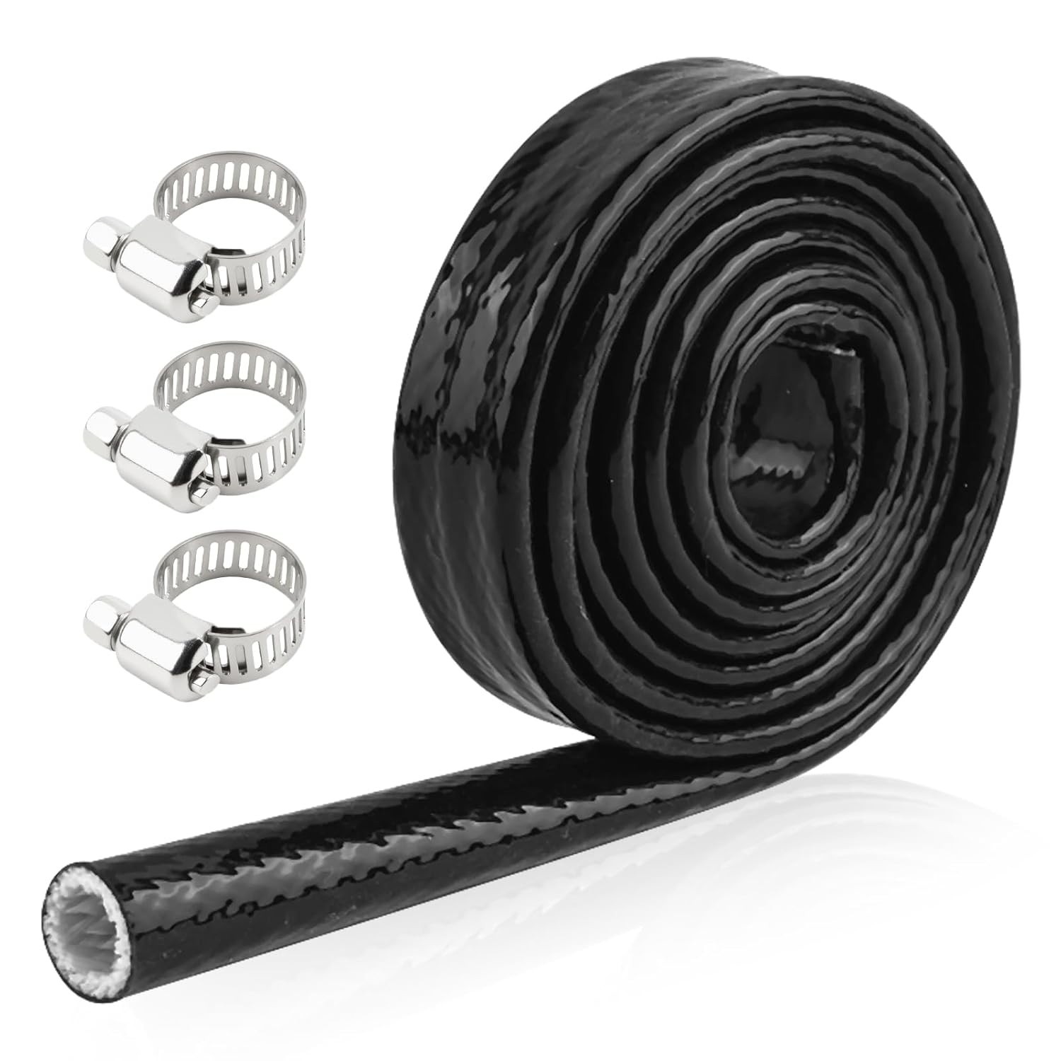 5Ft 3/8″ Fuel Line Heat Shield Sleeve Wire Protection Wrap Thermal Resistant