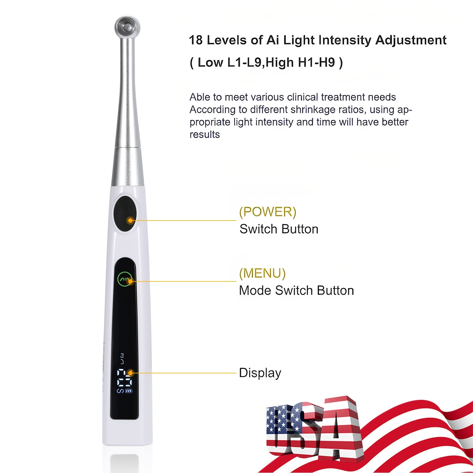 NSK Style Dental High Speed Handpiece Push Button 4 Hole hand piece YDA4 FDA