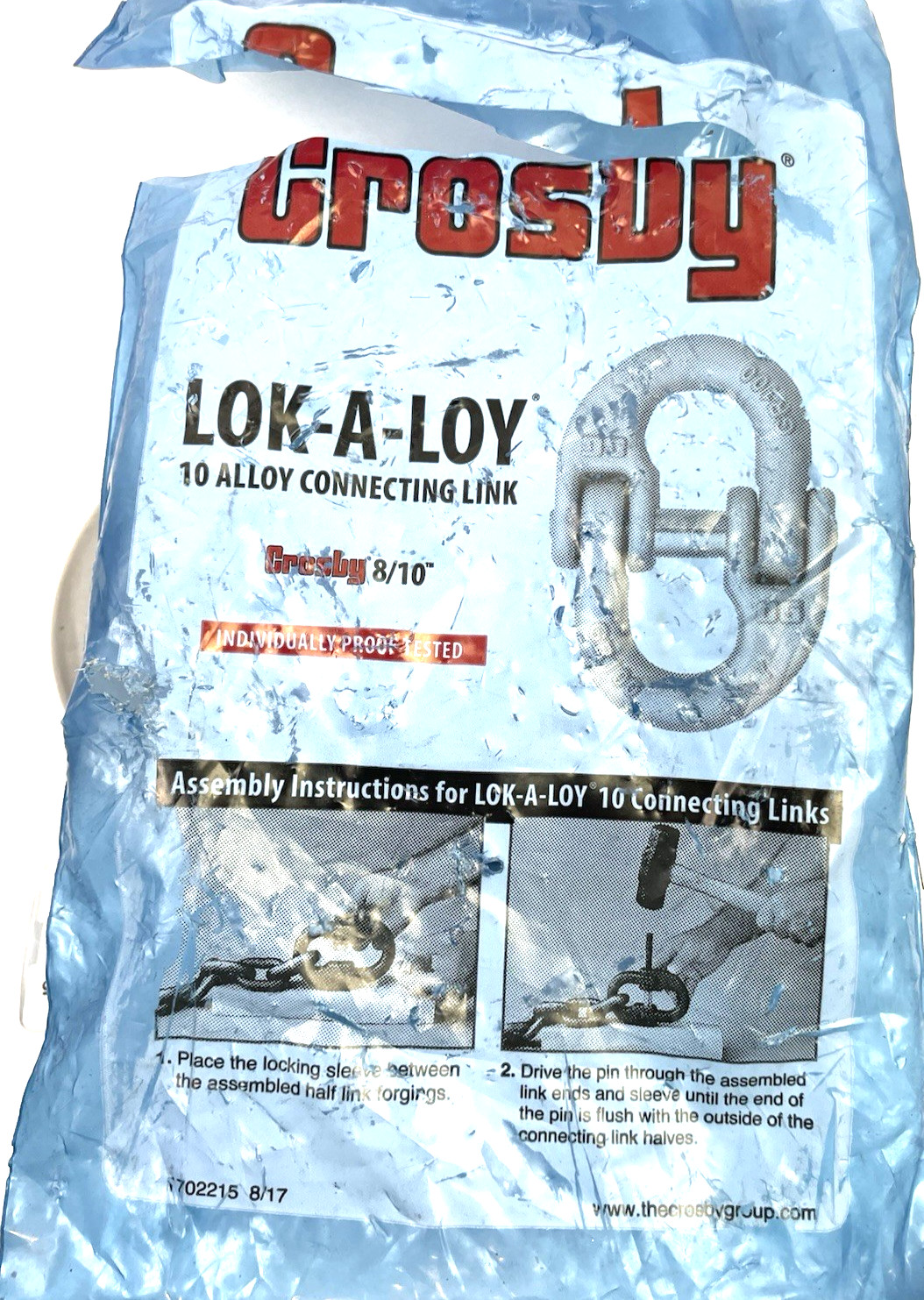 CROSBY LOK-A-LOY 1015145 A-1337 CONNECTING LINK, 5/8 IN TRADE, 22600 LB LOAD