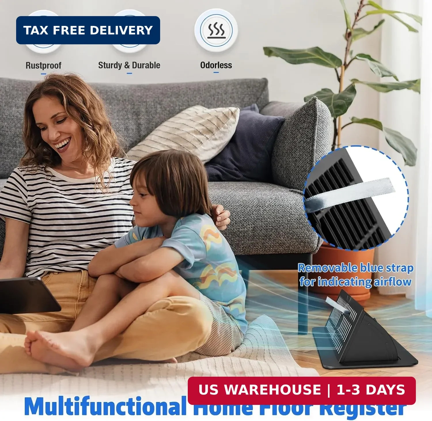 2 Pack Vent Deflectors & Floor Vent Covers for Home Floor 4 x 10 inch, Upgraded
