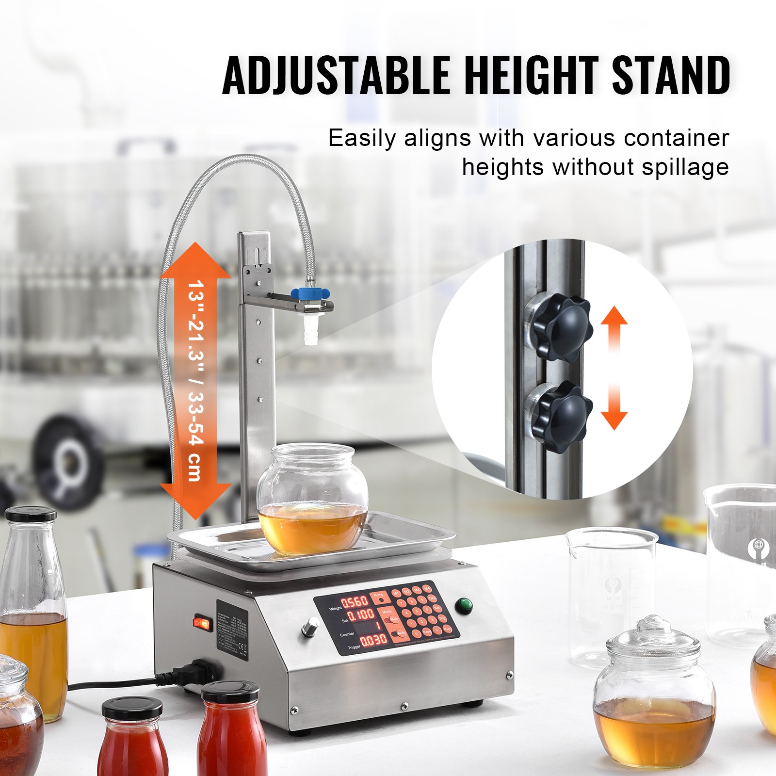 VEVOR Automatic Liquid Filling Machine Digital Control Bottle Filler 30-15000 g