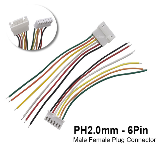 PH2.0mm 2pin 3pin 6pin 2.0mm connector wire Male Female Cable 10cm Length 26AWG