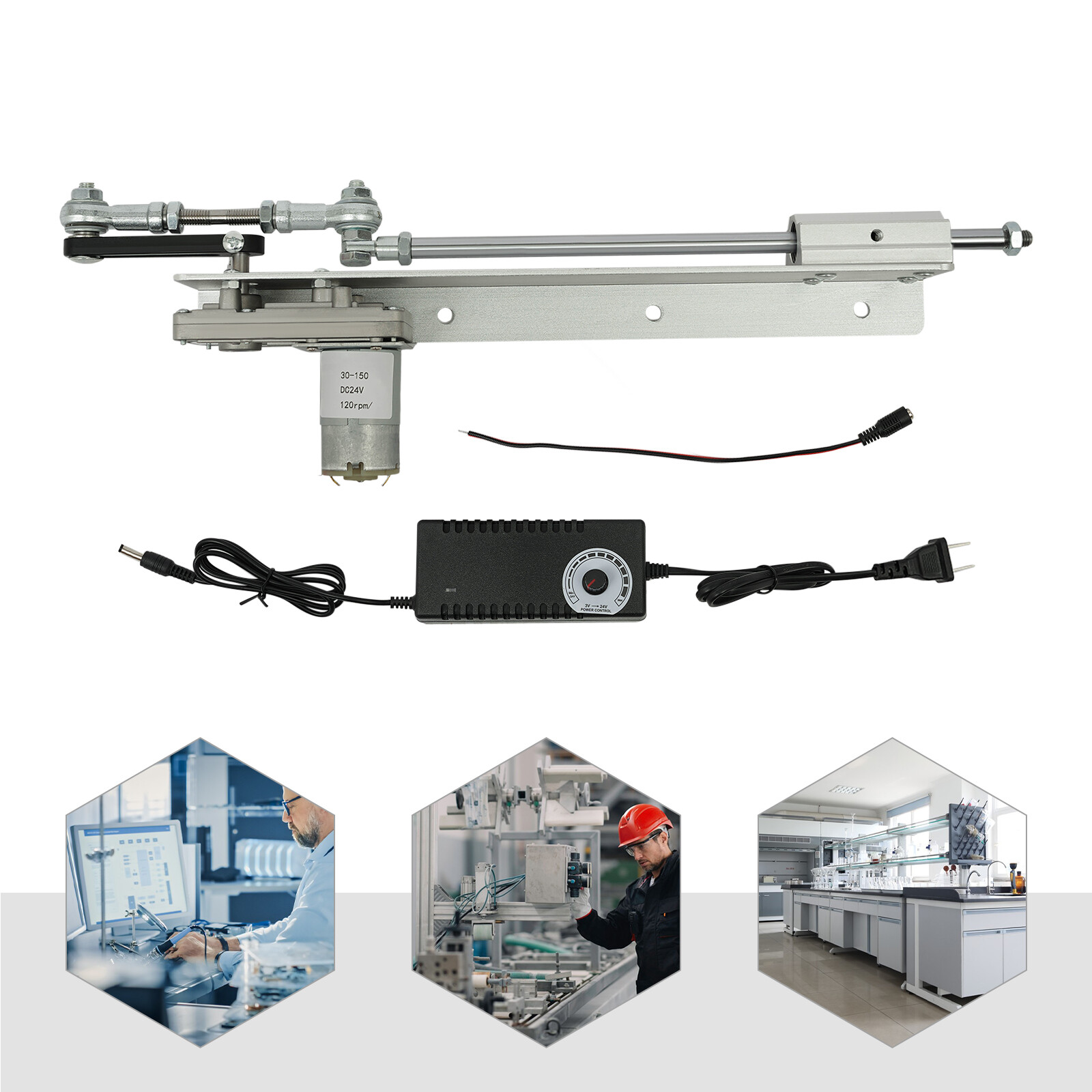 Reciprocating Cycle Linear Motor – Adjustable Stroke Actuator DC 24V, Compact