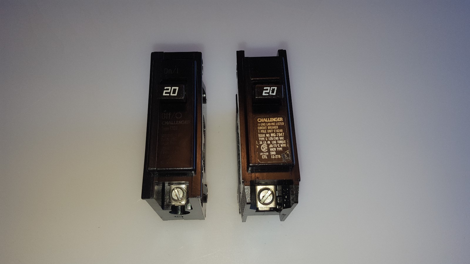 Challenger Sylvania C120 1 Pole 20 Amp Type C Circuit Breaker