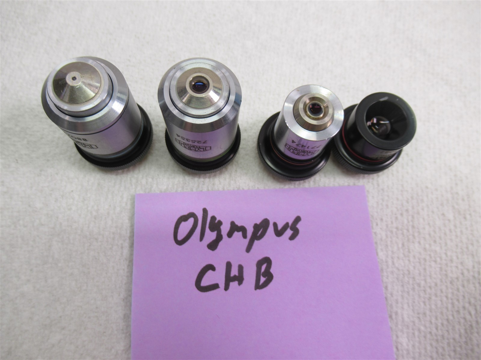 Vintage Olympus Microscope Objective Lens Lot 4x 10x 40x 100x Oil Japan RMS CH