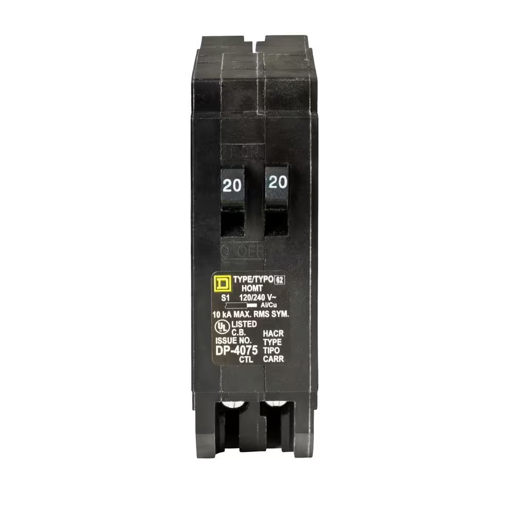 Homeline 2-20-Amp Single-Pole Tandem Circuit Breaker (HOMT2020CP)