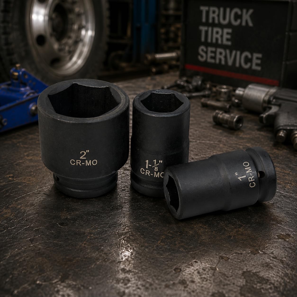 Stark Usa 9-Pieces 1 Drive Deep Impact Socket Set 6-Point 1-Inch – 2-Inch Heavy
