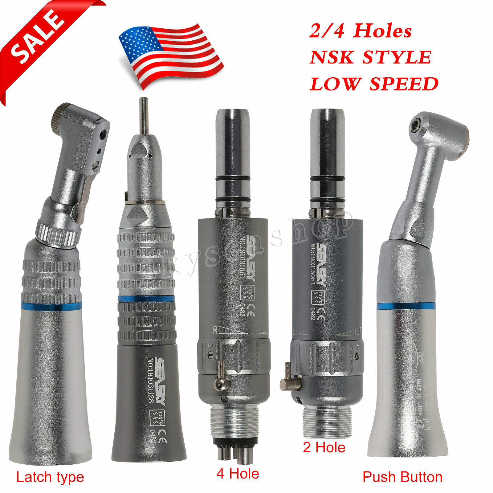 NSK Type Dental Slow Low Speed Contra Angle/ Straight/ Air Motor 2H/4H D’o