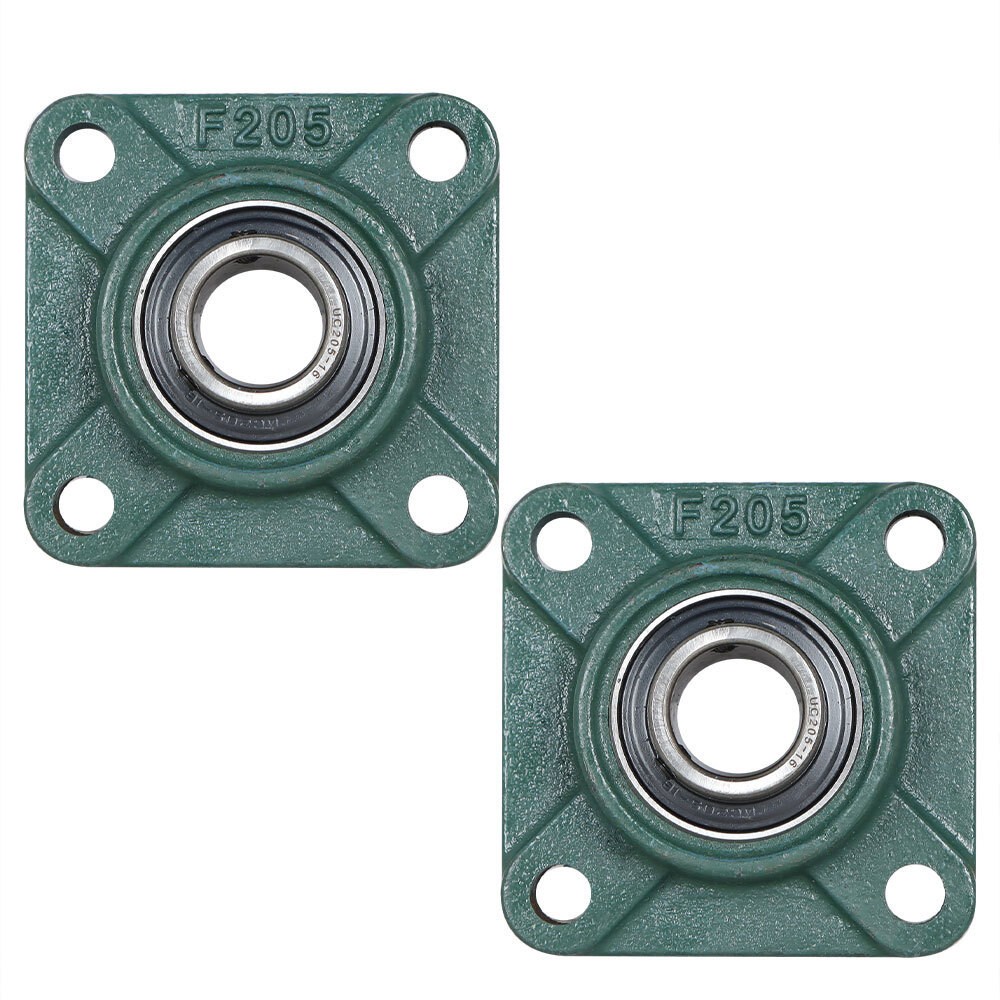 2 Pack UCF205-16 Solid Base Pillow Block Flange Mounted Bearing 4 Bolt 1″ Bore