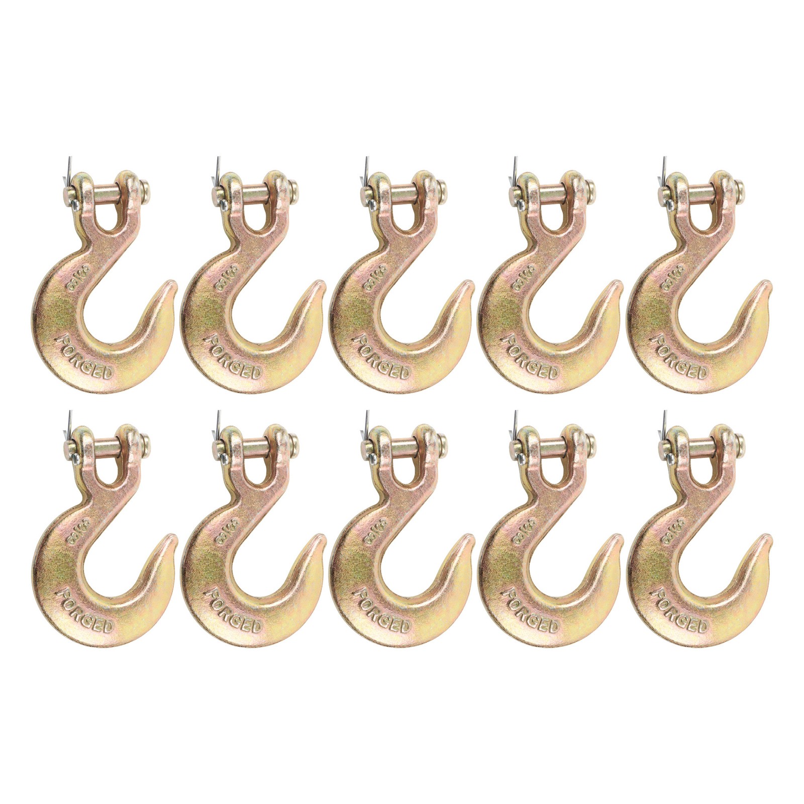 10 Pack 3/8 Inch Clevis Slip Hooks – 6600 LBS Working Load G70 Tow Chain Hooks