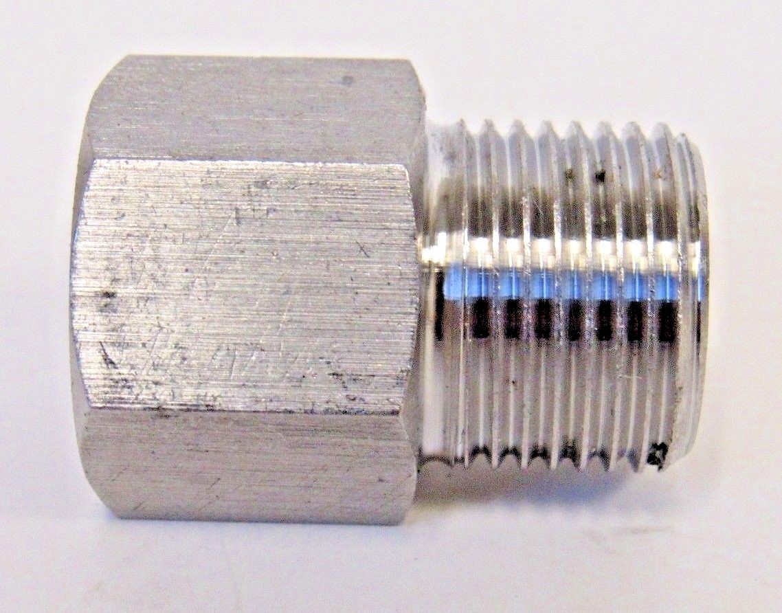 NEW 304 STAINLESS STEEL ADAPTER 3/8″ NPT FEMALE X 3/8″ BSPP MALE NEW