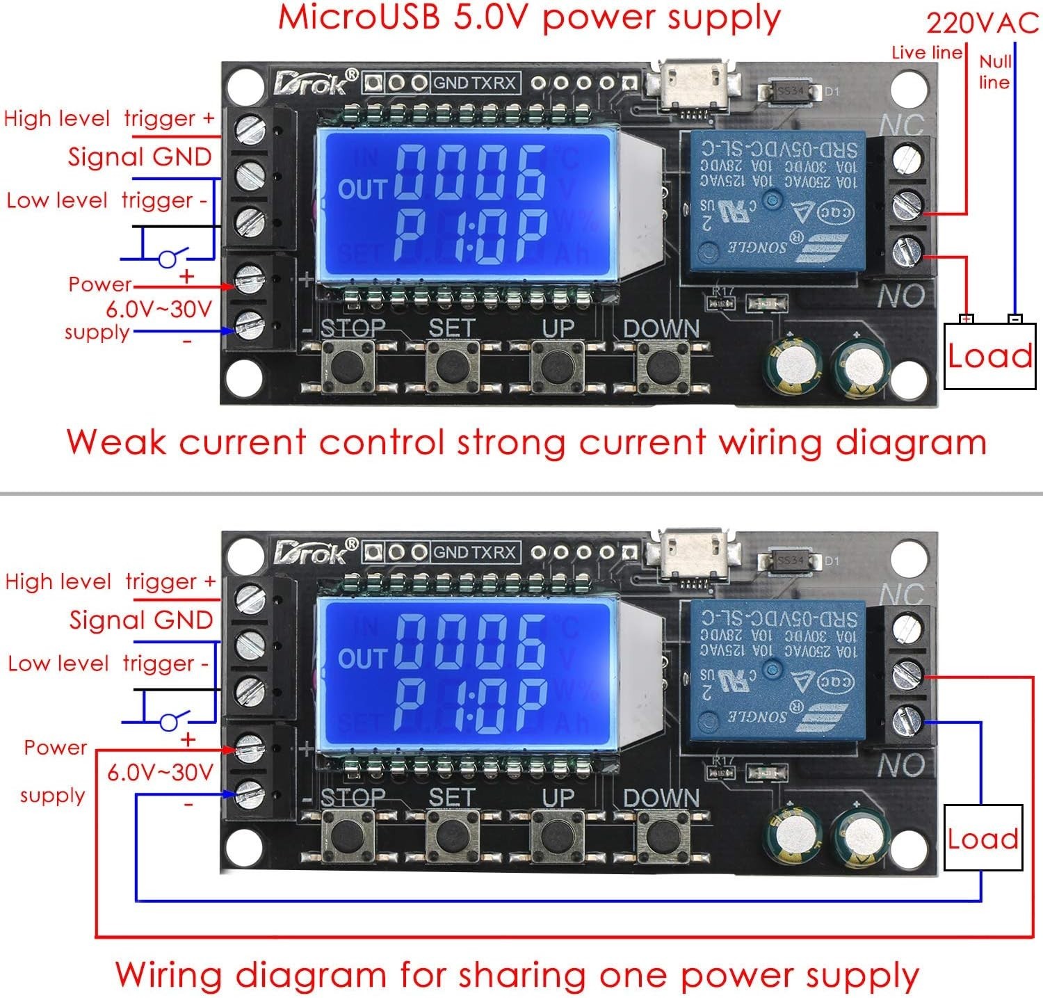 Time Delay Relay, DC 5V/12V/24V Timer Relay Delay-Off Cycle 0.01s-9999mins Ad…