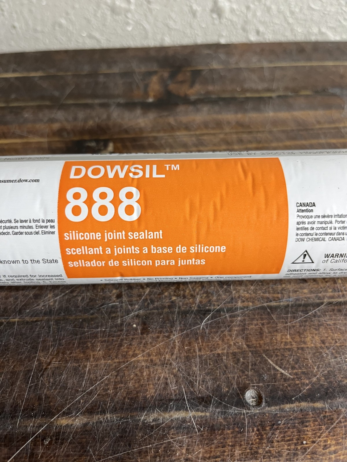 Dow Dowsil 888 Silicone Joint Sealant Gray 20 Fl Oz Sausage Pack