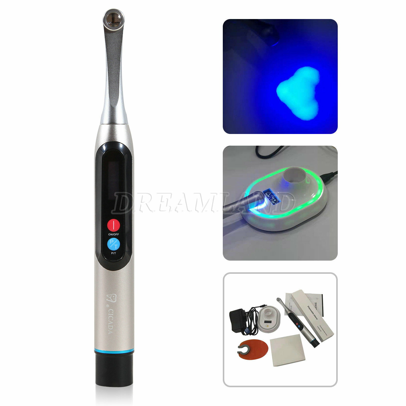 CV-215 Dental LED Curing Light 1 Second Curing Wide Spectrum 2200mw CICADA