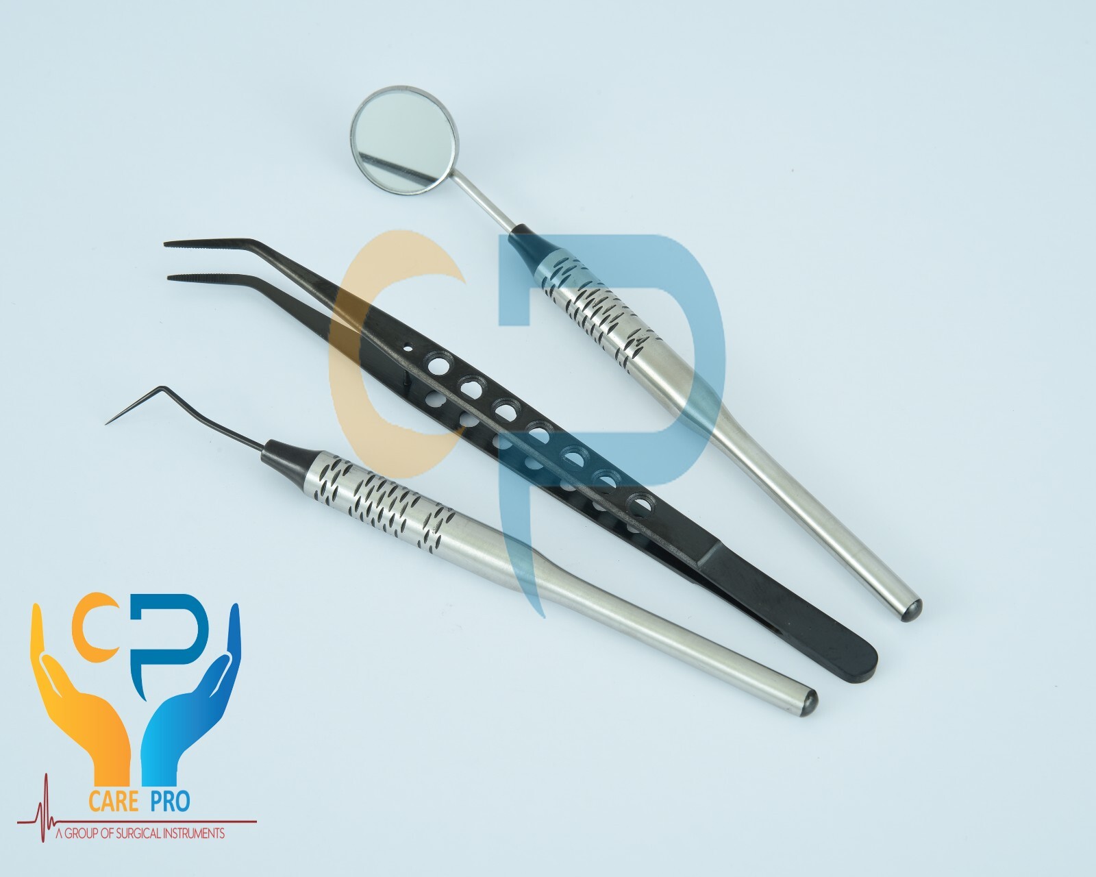 CARE Examination Kit Basic Hygiene Tweezer Mirror Explorer Cleaning Tool Black