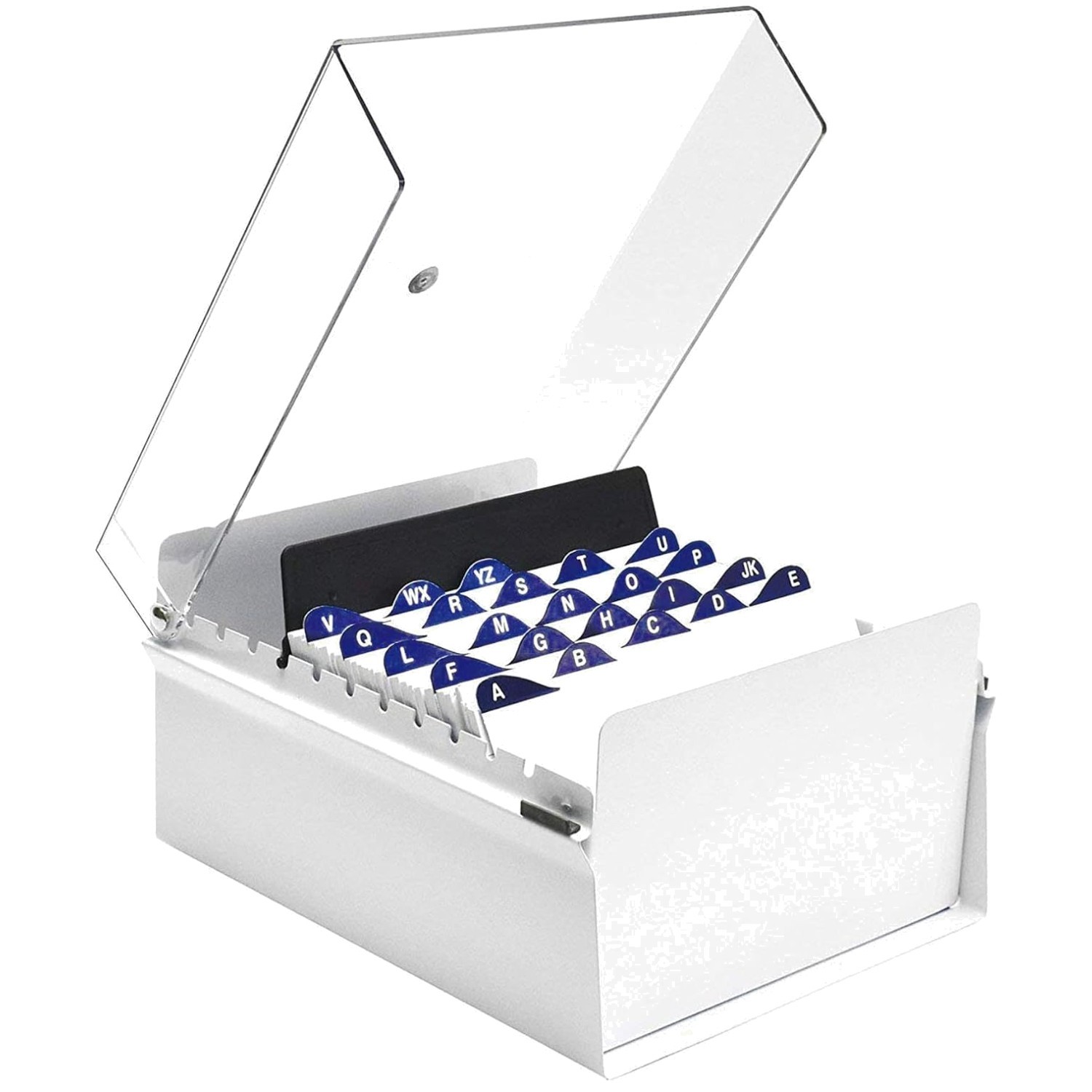 Durable Metal Base Card File Holder with A-Z Index Cards