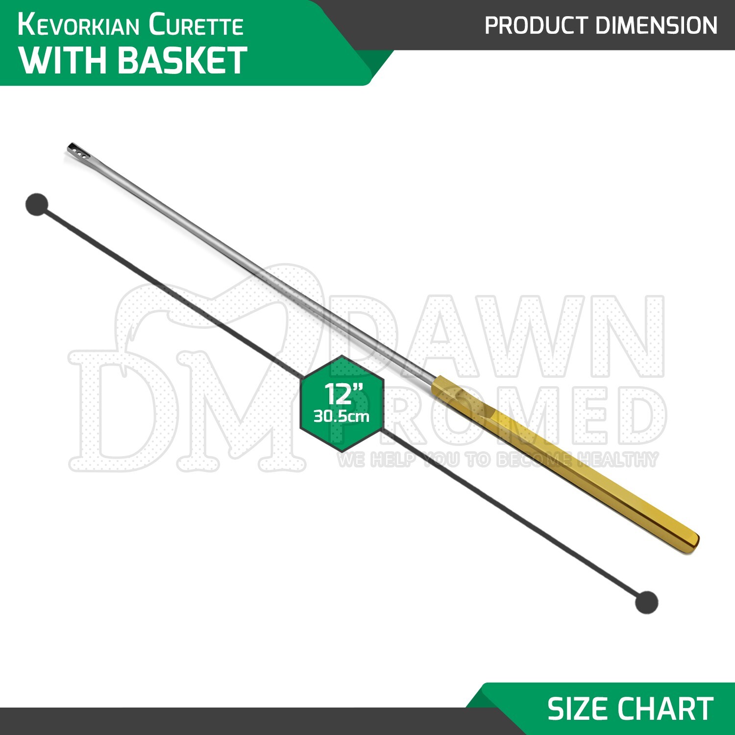 Kevorkian Young Biopsy Curette 12″ With Basket OB/GYN Surgical Inst German Grade