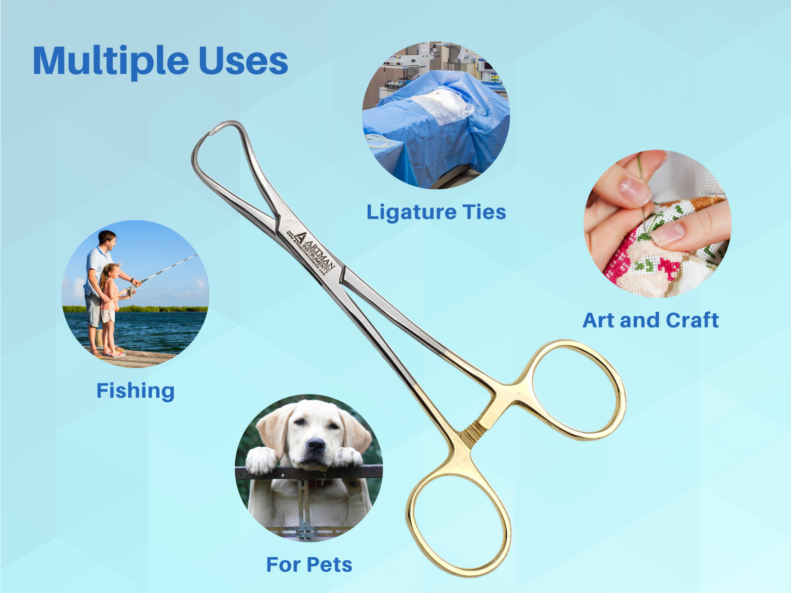 Towel Clamp 10pcs Backhaus Forceps Gold Plated 3.5″ Surgical instruments ARTMAN