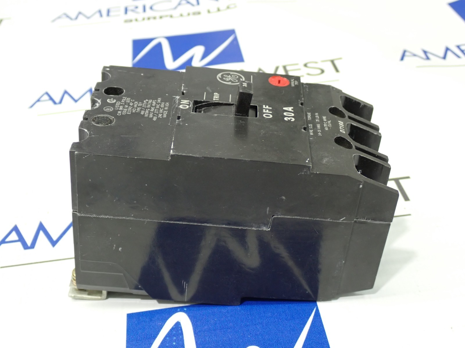 GE TEY330 30 Amp 3 Pole 480/277V TEY Bolt on Circuit Breaker Tested
