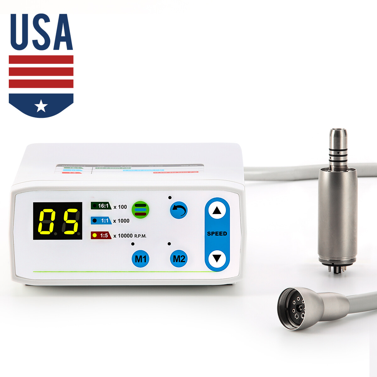 Dental LED Brushless Micromotor E-Type 1:1/1:5/16:1 2000-40000rpm Lab