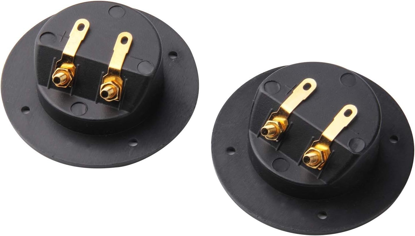 5Pcs 3-Inch Speaker Box Terminal Cup – Black, 1.77 Inches, Copper/Metal/Plastic