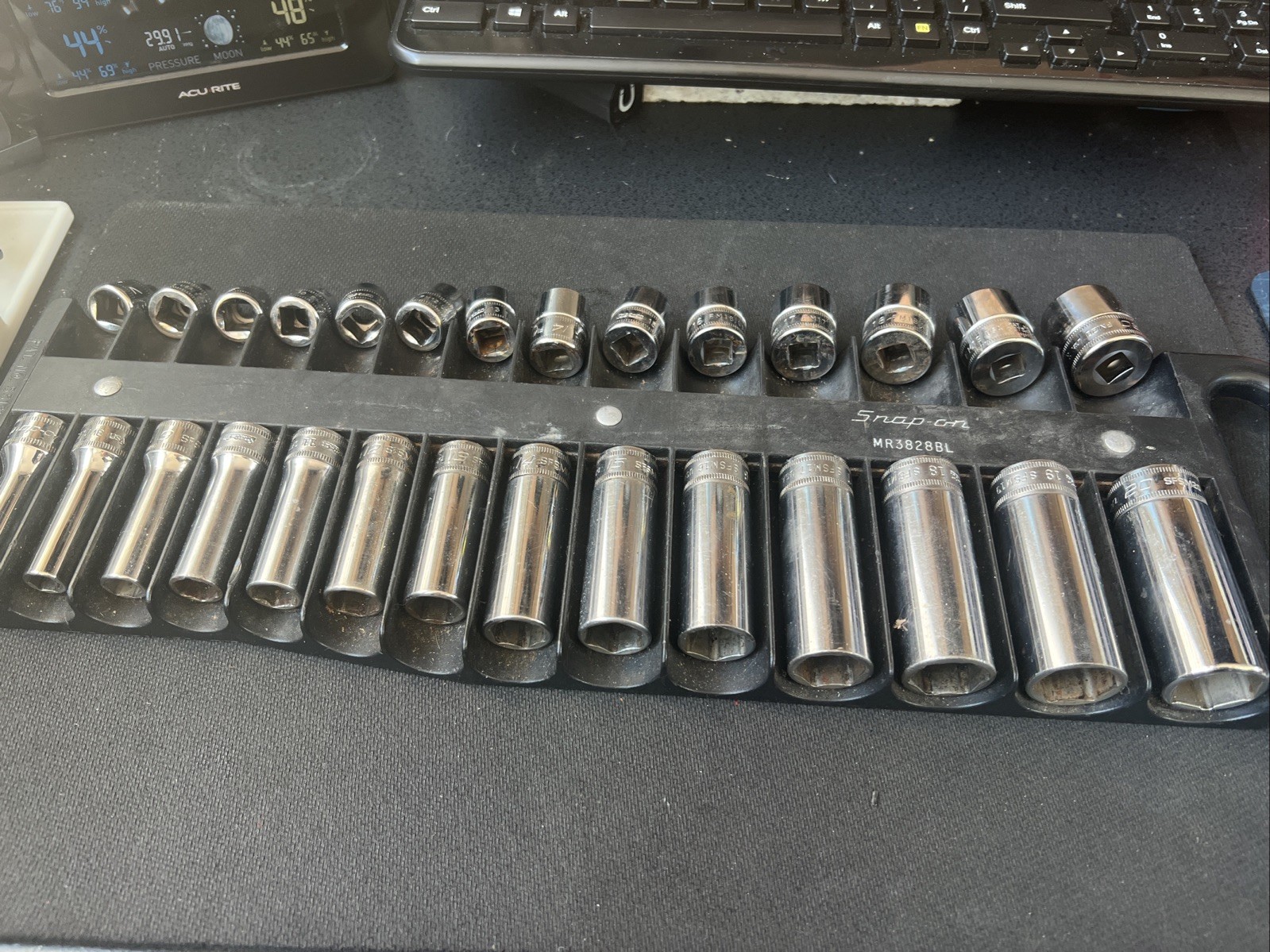 Snap On 28 pc 3/8″ Drive 6/12 Point Metric Deep Standard Socket Set Mag Tray🔥