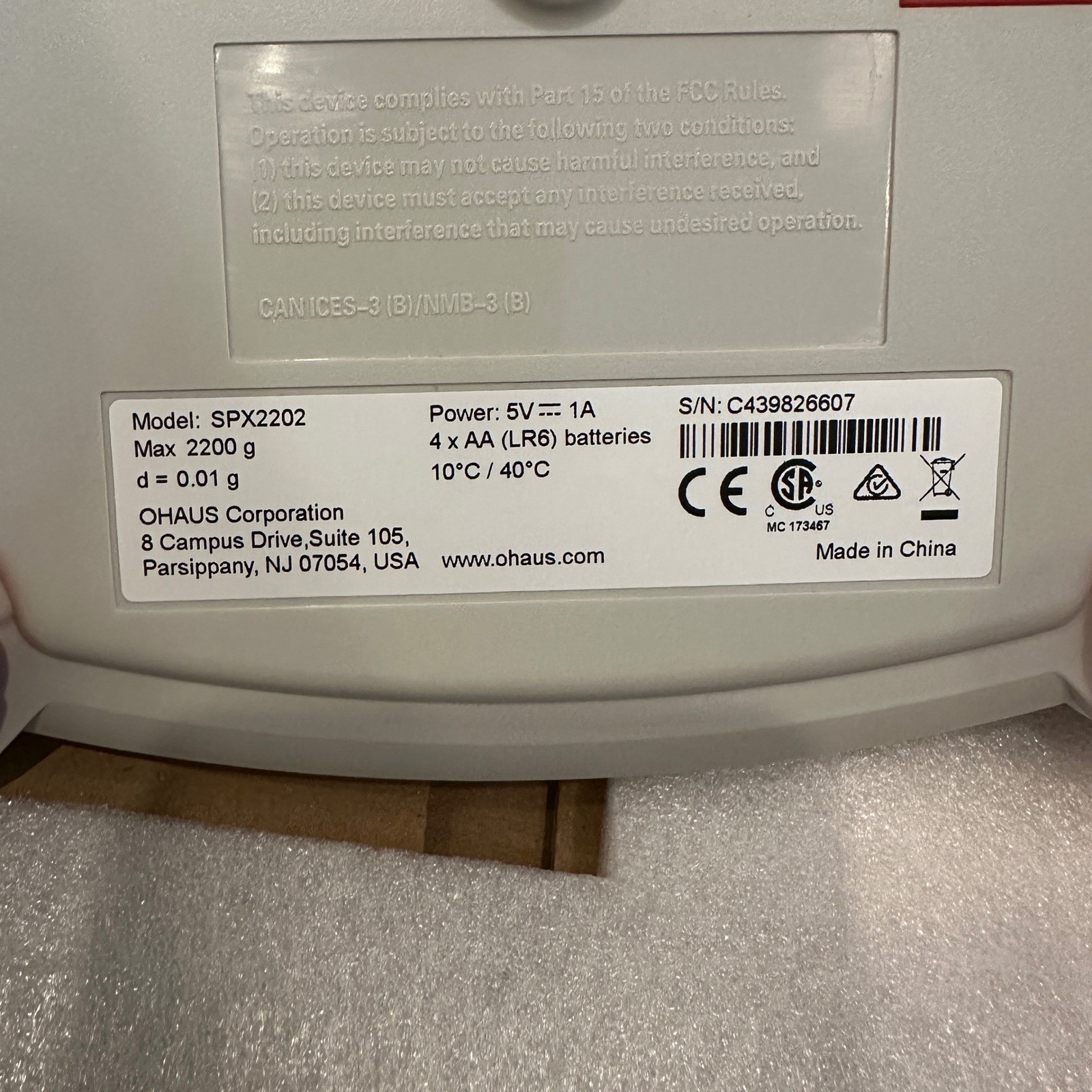 Ohaus SPX2202 Scout Analytical Balance, 2200 g x 0.01 g 30253023