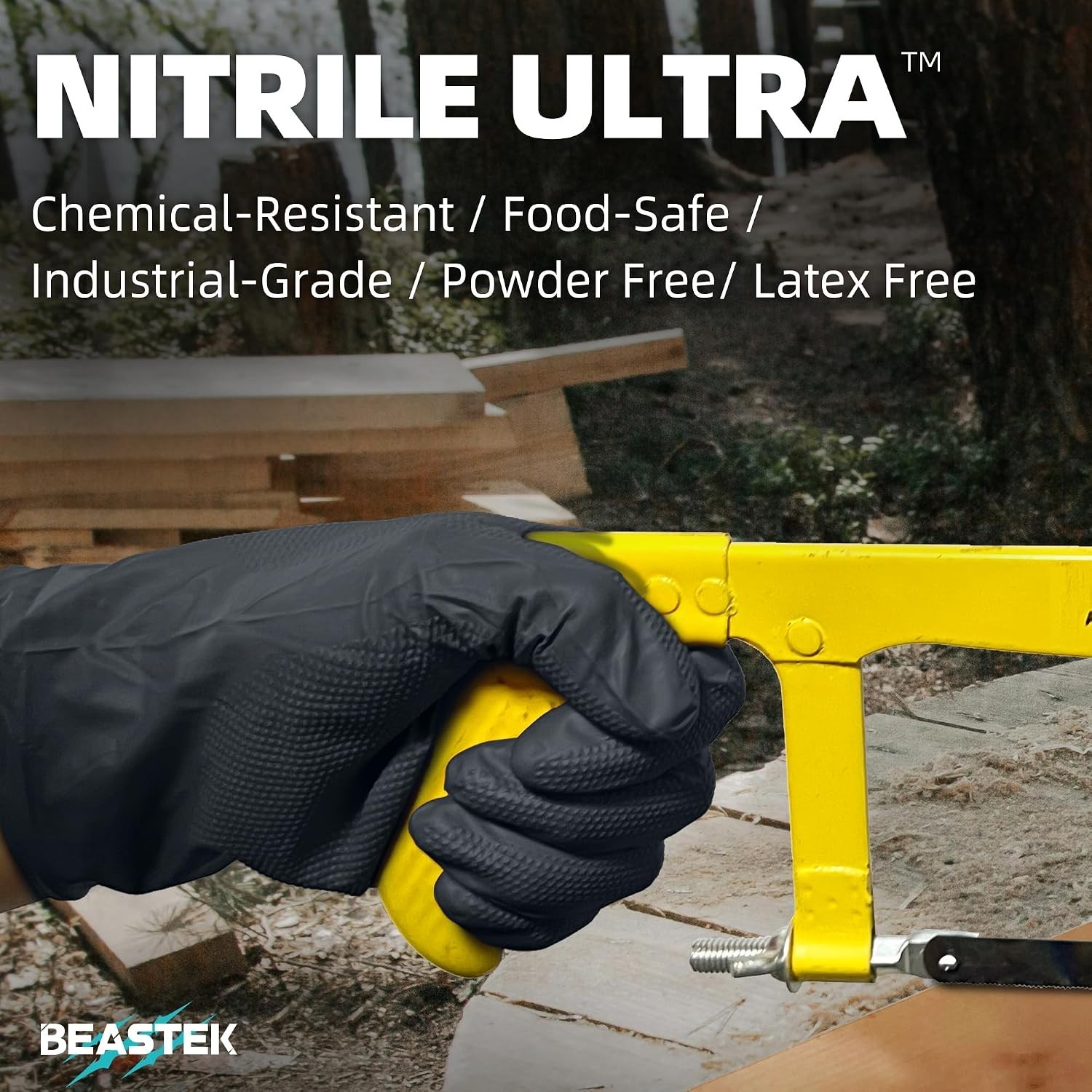 Nitrile Disposable Gloves 8 Mil – Heavy Duty Chemical Resistant Black 50 Pcs