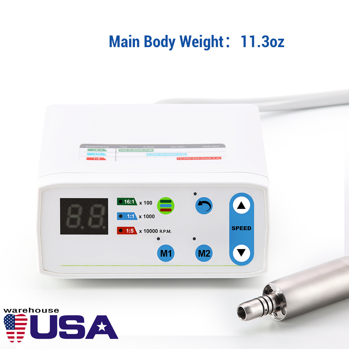 Dental LED Brushless Micromotor E-Type 1:1/1:5/16:1 2000-40000rpm Lab