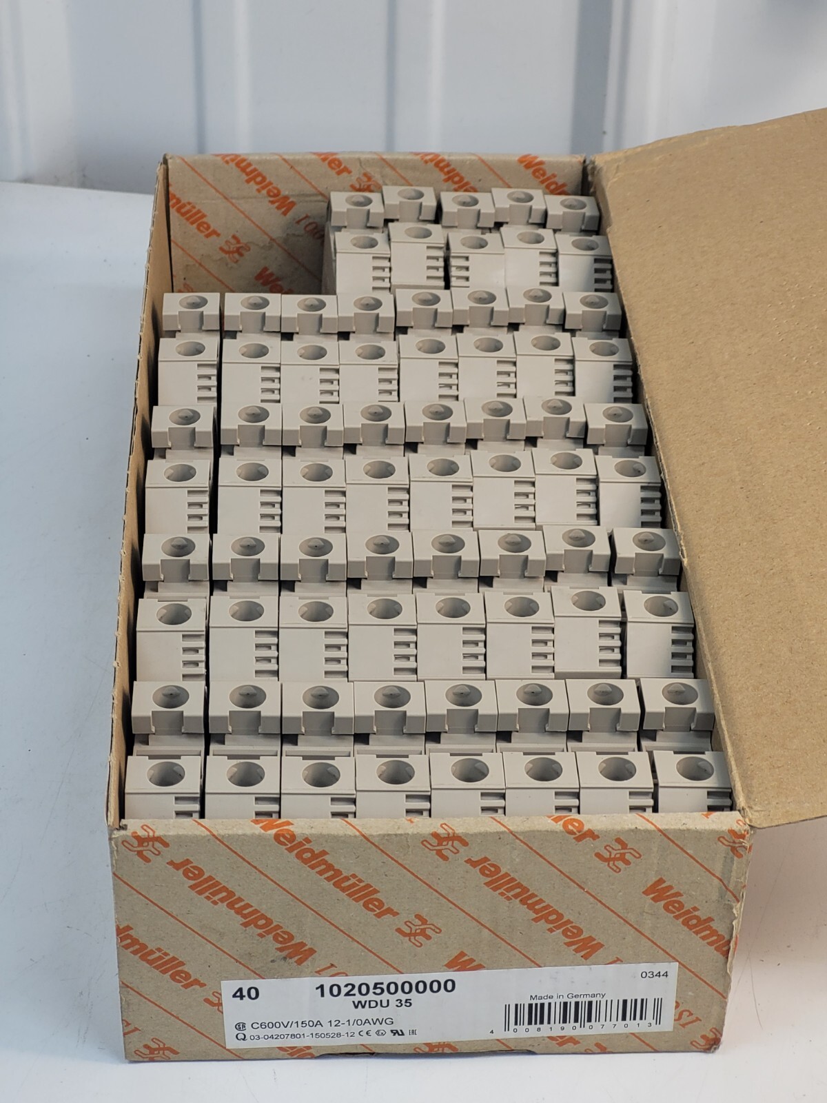 Weidmuller WDU 35 DIN Rail Terminal Block 125A 1000V 1020500000 Qty 1 NEW o4