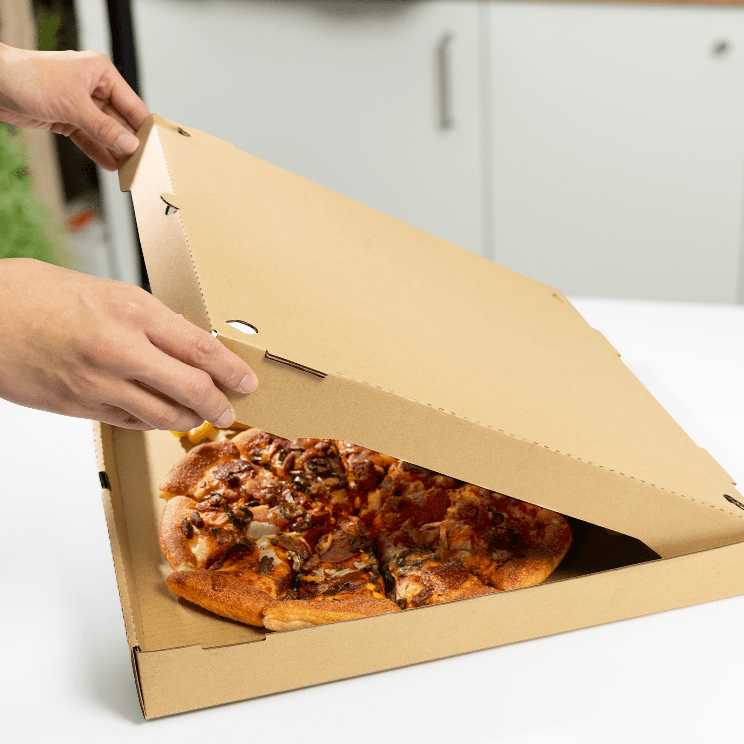 Karat Corrugated Pizza Box, 16”x16”x2”, Kraft – 50 pcs, FP-PBF16K