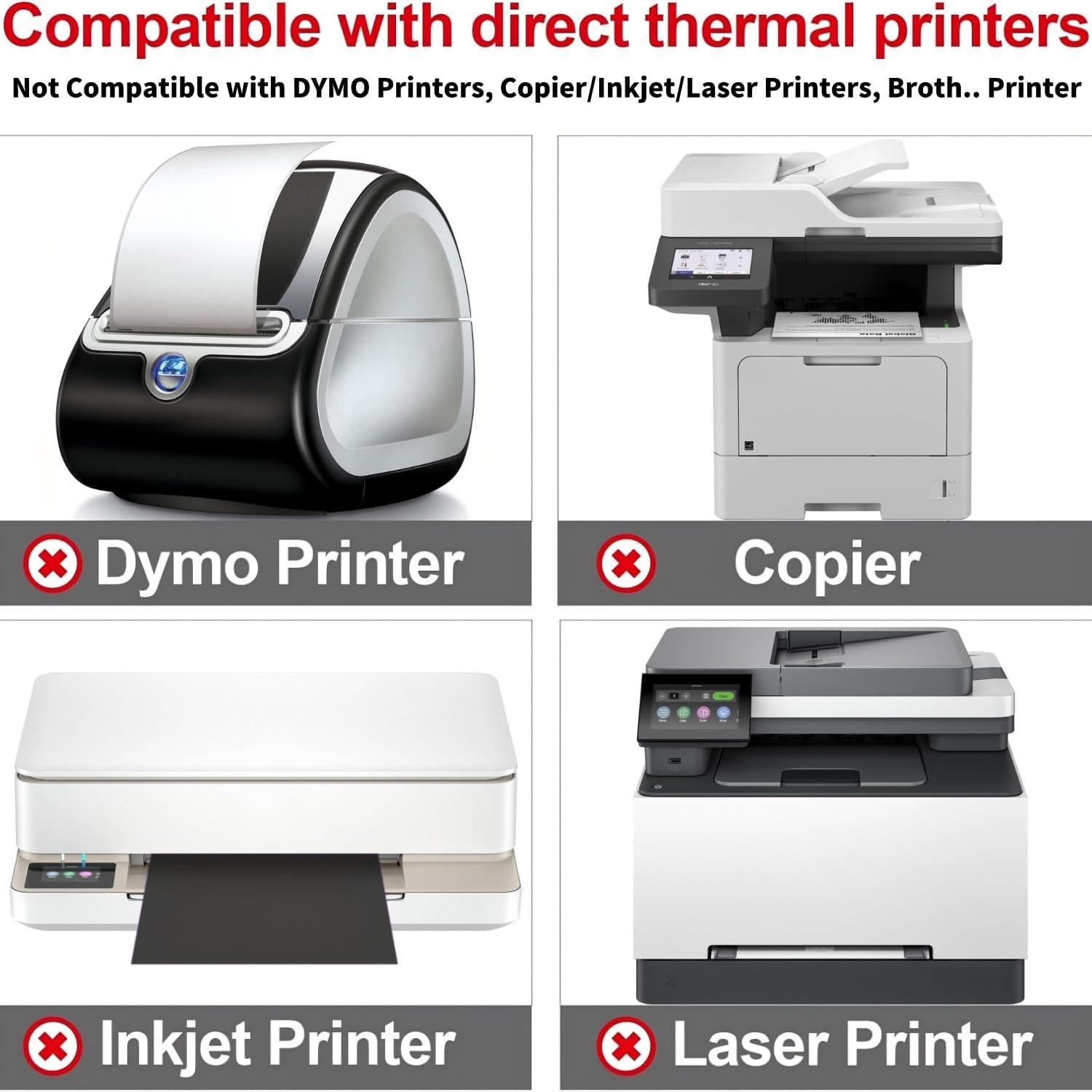 500 4X6 Thermal Labels, Direct Thermal Shipping Labels Roll 4X6 Compatible with