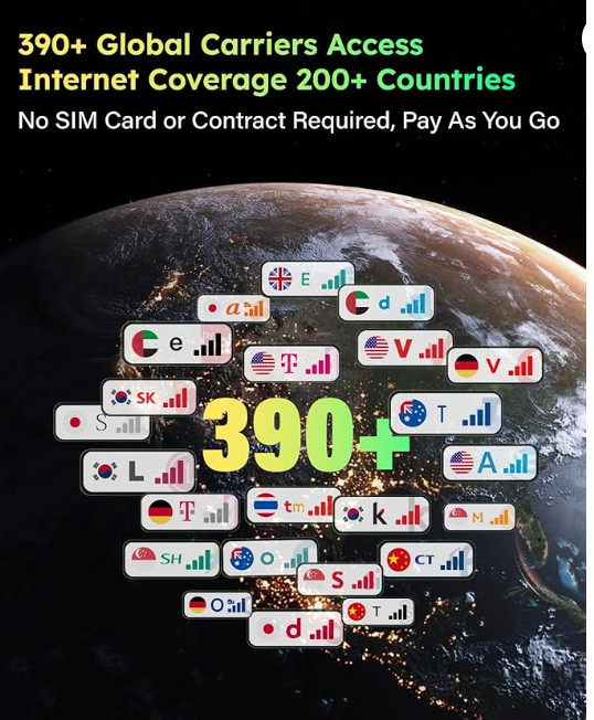 GlocalMe MeowGo G40Pro 4G Portable WiFi Hotspot for Travel in 200+ Countries, Up